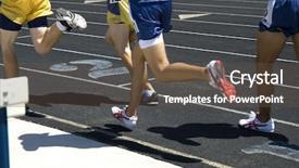  Presentation with athletes - Colorful presentation theme enhanced with athletes racing backdrop and a tawny brown colored foreground