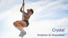  Presentation with african american couples on the mountains - Slides enhanced with athletic african american woman climbing background and a  colored foreground