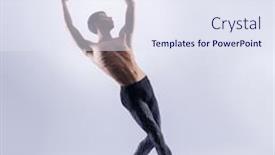  Presentation with ballet - Cool new presentation theme with choreographed - athletic ballet dancer backdrop and a sky blue colored foreground