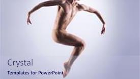  Presentation with ballet - Beautiful slides featuring athletic ballet dancer in a perfect shape performing over the grey background backdrop and a lemonade colored foreground