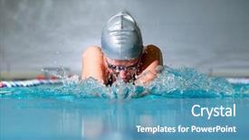  Presentation with indoor rowing - Cool new presentation with athletic competition - woman swims using the breaststroke backdrop and a teal colored foreground