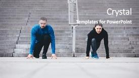  Presentation with couple - PPT layouts with athletic couple in a steady background and a gray colored foreground