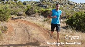  Presentation with trail - Presentation theme consisting of athletic-man-jogging-on-country background and a  colored foreground