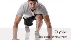  Presentation with ready - Cool new presentation with athletic man ready for start backdrop and a lemonade colored foreground