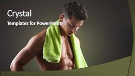  Presentation with black and green - Slides having athletic man with a green background and a dark gray colored foreground