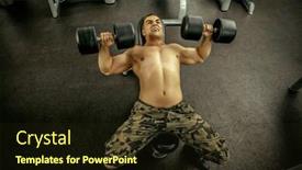  Presentation with working - Beautiful slides featuring athletic-man-working-out backdrop and a wine colored foreground