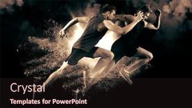  Presentation with smoke - Slide set with athletic-men-sprinter-running background and a wine colored foreground