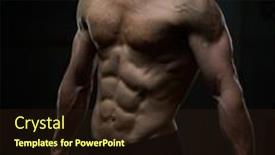  Presentation with body building - Presentation theme enhanced with athletic-muscular-man-body-training background and a wine colored foreground