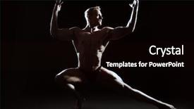  Presentation with black men - Audience pleasing PPT theme consisting of athletic muscular man posing over black background men's beauty bodybuilding sports backdrop and a black colored foreground