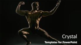  Presentation with black men - PPT theme with athletic muscular man posing over black background men's beauty bodybuilding sports background and a black colored foreground