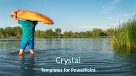  Presentation with kayaking - Slide set featuring athletic-senior-man-is-launching background and a ocean colored foreground