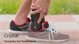  Presentation with orthopedic ankle - Amazing theme having athletic sneakers wearing ankle backdrop and a coral colored foreground