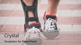  Presentation with orthopedic ankle - Beautiful theme featuring athletic sneakers wearing ankle backdrop and a light gray colored foreground