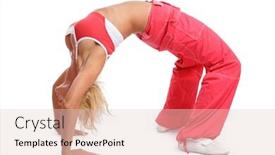  Presentation with gear - Presentation design having athletic-tanned-girl-in-red background and a lemonade colored foreground