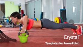  Presentation with crossfit - Cool new theme with athletic trainer - crossfit fitness woman push ups backdrop and a red colored foreground
