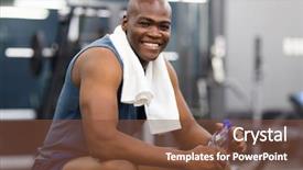  Presentation with generational african american culture - Slides consisting of athletic trainer - healthy african american man resting background and a tawny brown colored foreground