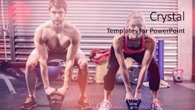  Presentation with crossfit - Audience pleasing theme consisting of athletic training - couple lifting dumbbells together backdrop and a lemonade colored foreground