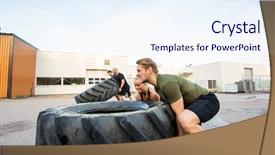  Presentation with athletes - Slides having athletic training - fit male and female athletes background and a sky blue colored foreground