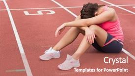  Presentation with sporty - Slide deck enhanced with athletic training - full length of a tensed background and a coral colored foreground