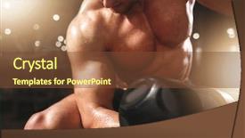  Presentation with lifting people up - Amazing slide deck having athletic training - muscular male athlete lifting dumbbells backdrop and a tawny brown colored foreground