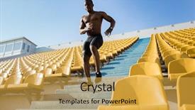  Presentation with sporty - Colorful PPT theme enhanced with athletic training - sporty young african man runner backdrop and a yellow colored foreground