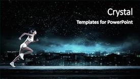  Presentation with athlete - Amazing PPT layouts having athletic training - young woman athlete running fast backdrop and a black colored foreground