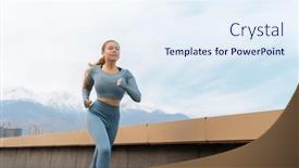  Presentation with running - Slide deck enhanced with athletic-woman-is-running background and a  colored foreground
