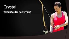  Presentation with archery - PPT theme featuring athletic woman practicing archery background and a black colored foreground