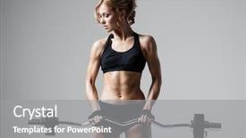  Presentation with athletic injuries and ethnobotanical plants - Beautiful PPT theme featuring pumping up muscules with barbell backdrop and a gray colored foreground