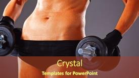  Presentation with solar energy for pumping systems - Presentation theme enhanced with athletic-woman-pumping-up-muscules background and a  colored foreground