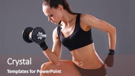  Presentation with athletic injuries and ethnobotanical plants - Cool new slide set with athletic woman pumping up muscules backdrop and a tawny brown colored foreground