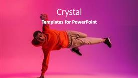  Presentation with neon - Slide deck consisting of athletic-young-african-man-standing background and a purple colored foreground