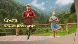  Presentation with exercises - Theme enhanced with athletic-young-couple-in-sportswear background and a  colored foreground