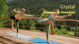  Presentation with exercises - Theme enhanced with athletic-young-couple-in-sportswear background and a tawny brown colored foreground