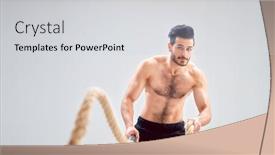  Presentation with crossfit - Audience pleasing theme consisting of athletic-young-man-doing-crossfit backdrop and a light gray colored foreground