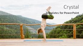  Presentation with workout - Presentation theme consisting of athletic-young-man-doing-handstand background and a white colored foreground