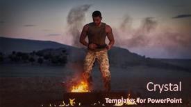  Presentation with field - Cool new theme with athletic-young-man-exercising backdrop and a wine colored foreground