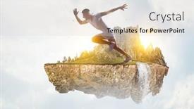  Presentation with speed - Slide set enhanced with athletics - athletic young sportsman speed running background and a light gray colored foreground