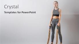  Presentation with crossfit - PPT theme with athletic-young-woman-doing-crossfit background and a white colored foreground