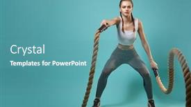  Presentation with crossfit - Amazing theme having athletic-young-woman-doing-crossfit backdrop and a teal colored foreground