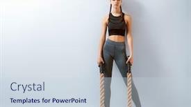  Presentation with crossfit - Amazing slide deck having athletic-young-woman-doing-crossfit backdrop and a sky blue colored foreground