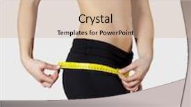  Presentation with women body - Beautiful slides featuring athletic young women taking measurements of her own body - healthy body concept backdrop and a soft green colored foreground