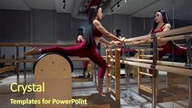  Presentation with athletic injury - Presentation having athletics compitions - athletic woman exercising and stretching background and a  colored foreground