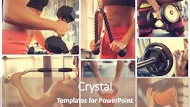  Presentation with equipment - Cool new slides with athletics compitions - collage of equipment in gym backdrop and a  colored foreground