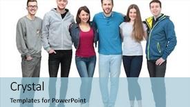  Presentation with friendship - Slide deck featuring athletics organizations - concept of friendship - close-up background and a light blue colored foreground