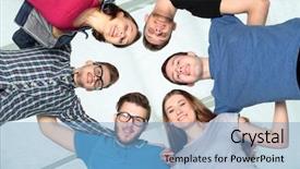  Presentation with friendship - Presentation theme consisting of athletics organizations - concept of friendship and reliability background and a light blue colored foreground