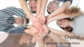  Presentation with students - PPT theme enhanced with athletics organizations - concept of team and reliability background and a coral colored foreground