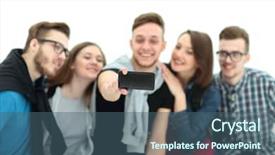  Presentation with successful group of surgeons - Slide set enhanced with athletics organizations - group of successful young people background and a  colored foreground