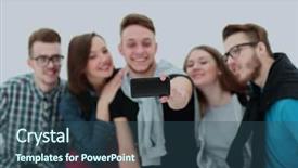  Presentation with successful group of surgeons - Cool new PPT theme with athletics organizations - group of successful young people backdrop and a  colored foreground