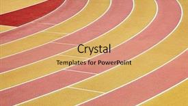  Presentation with running track lanes - Cool new presentation theme with athletics running track lanes detail backdrop and a coral colored foreground